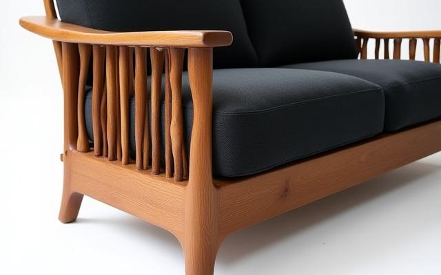 職人技ウッドフレームソファ