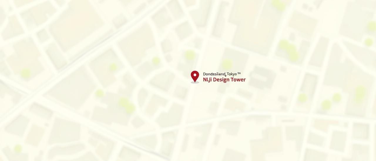 Donveraliqum Home Styleのショールーム所在地を示す地図、表参道エリアのNiji Design Towerを強調しています。