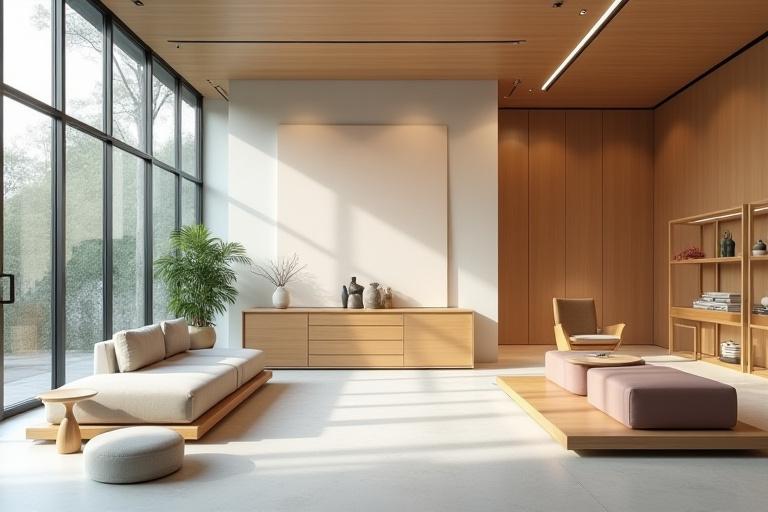 表参道のショールームのモダンな日本のインテリアデザイン